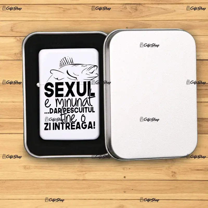 Sexul e minunat dar..., bricheta metalica gravata laser cu mesaj